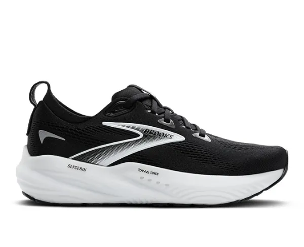 BROOKS W. GLYCERIN 22 WIDE BLACK/GREY/WHITE