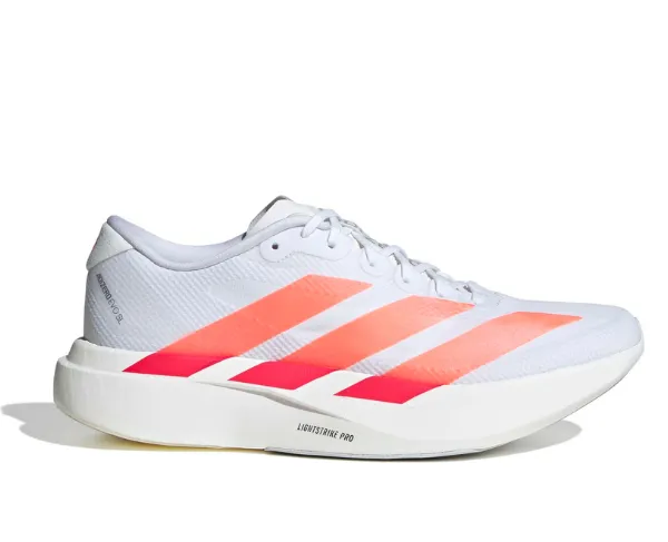 ADID MEN'S ADIZERO EVO WOVEN WHITE/LUCID ORANGE/LUCID RED