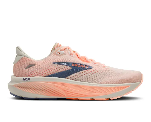 Brooks Women's Ghost 18 Star White/Cyber Peach/Grey (161)