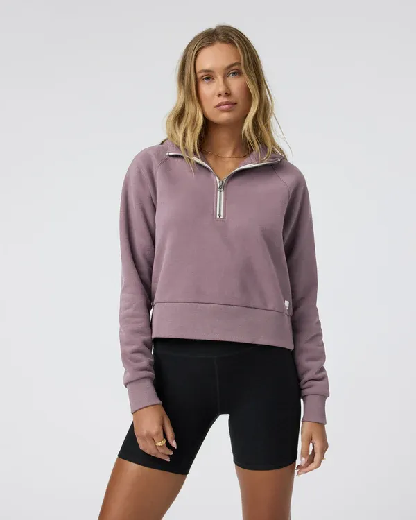 Vuori Women's Restore Half Zip Hoodie Elderberry