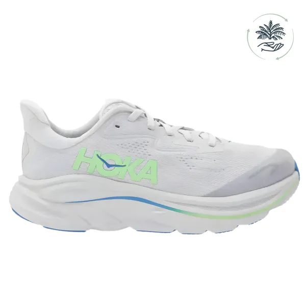 Hoka Clifton 10 Big Kids Ash Grey/Neon Green