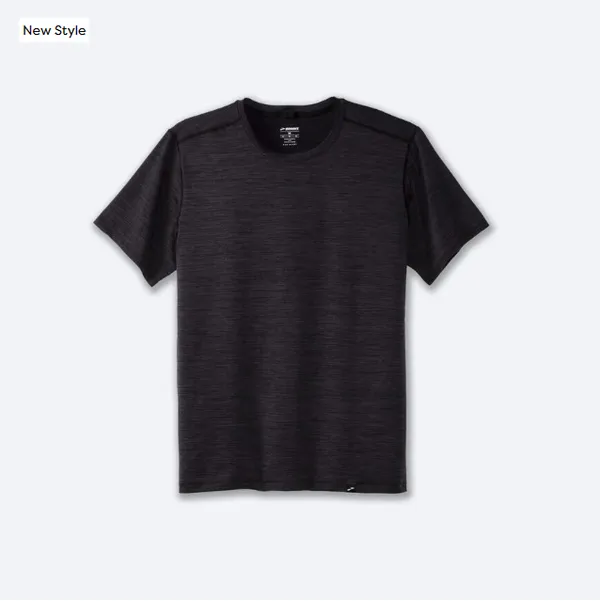 Brooks Luxe Short Sleeve Htr Deep Black