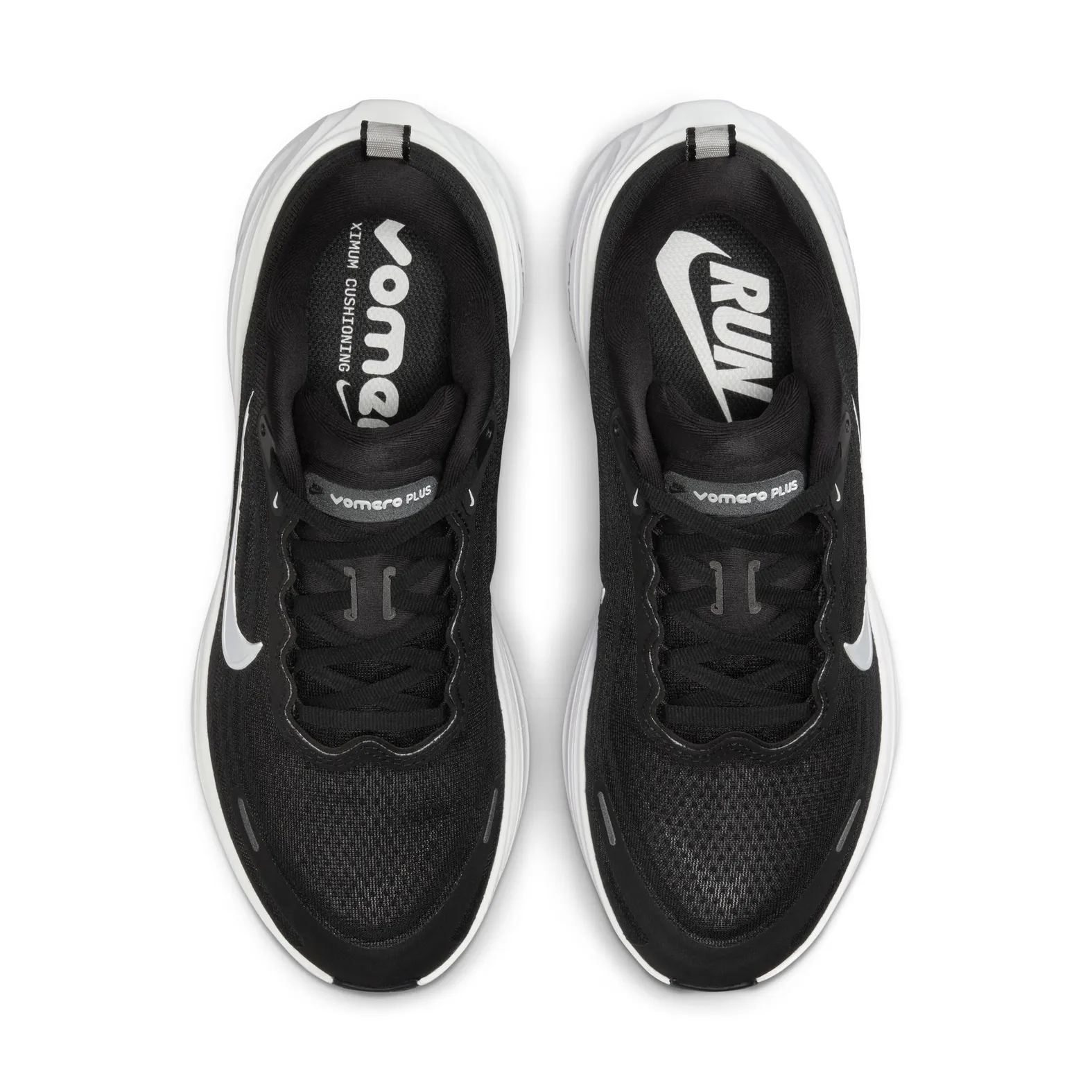 melmo　黒＋白 Nike Women's Vomero Plus Black/White-Cool Grey-Mtlc Dark Grey