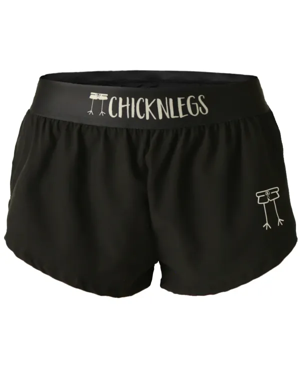 ChicknLegs Women's 1.5" Split Shorts Black