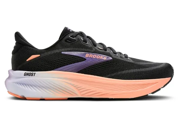 Brooks Women's Ghost 18 Black/Mulled Grape/Peach