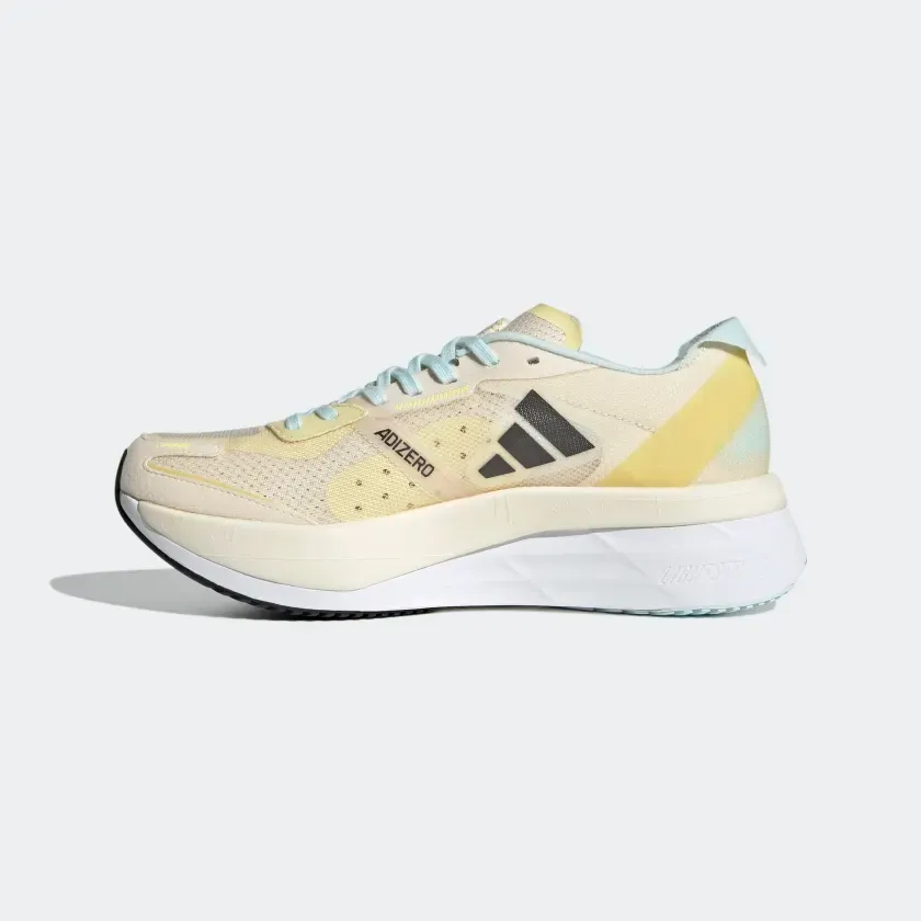 adidas W Adizero Boston 11 ECRU TINT/NIGHT MET/BEAM YELLOW