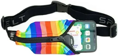 SPIBELT SPIbelt Running Belt Rainbow Fabric | Black Zipper
