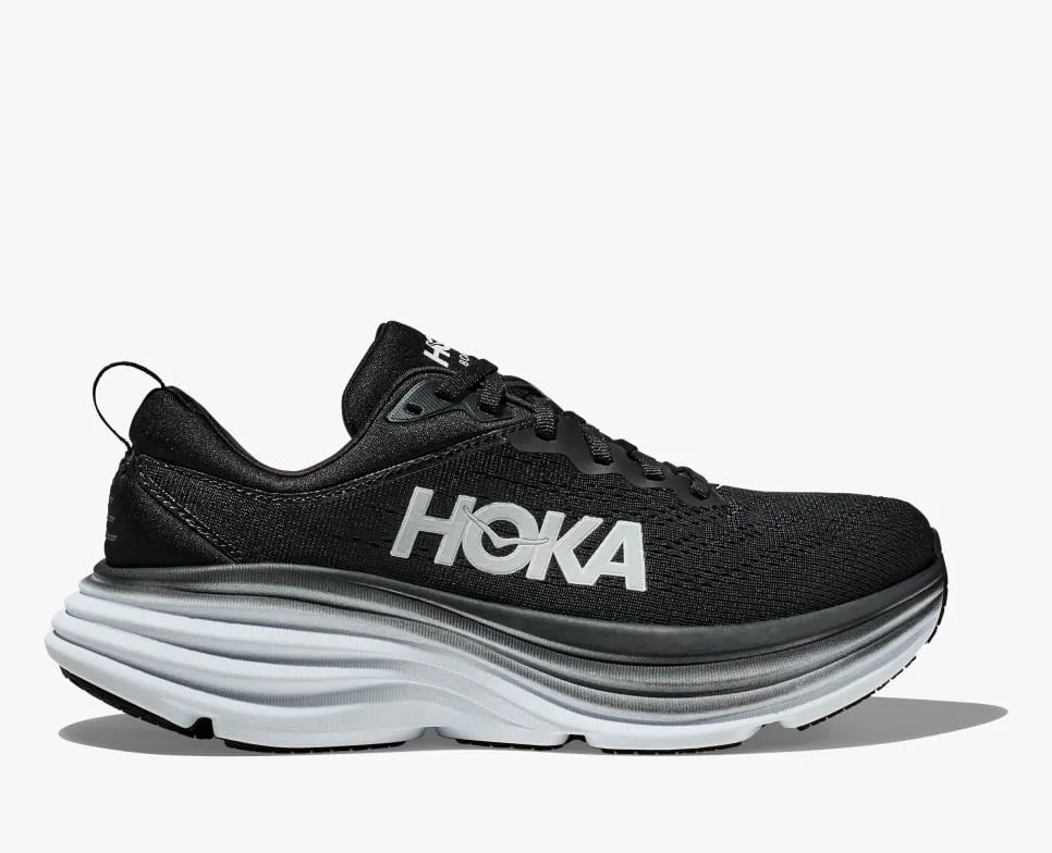 HOKA Men's Bondi 8 BLACK / WHITE