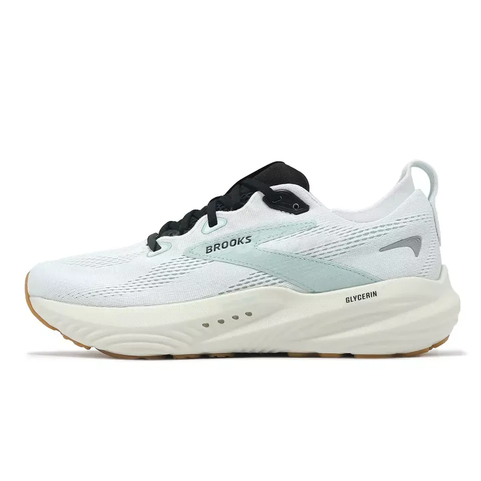 white♡ BROOKS Men's Glycerin 22 Bright White/Winter Sky/Black