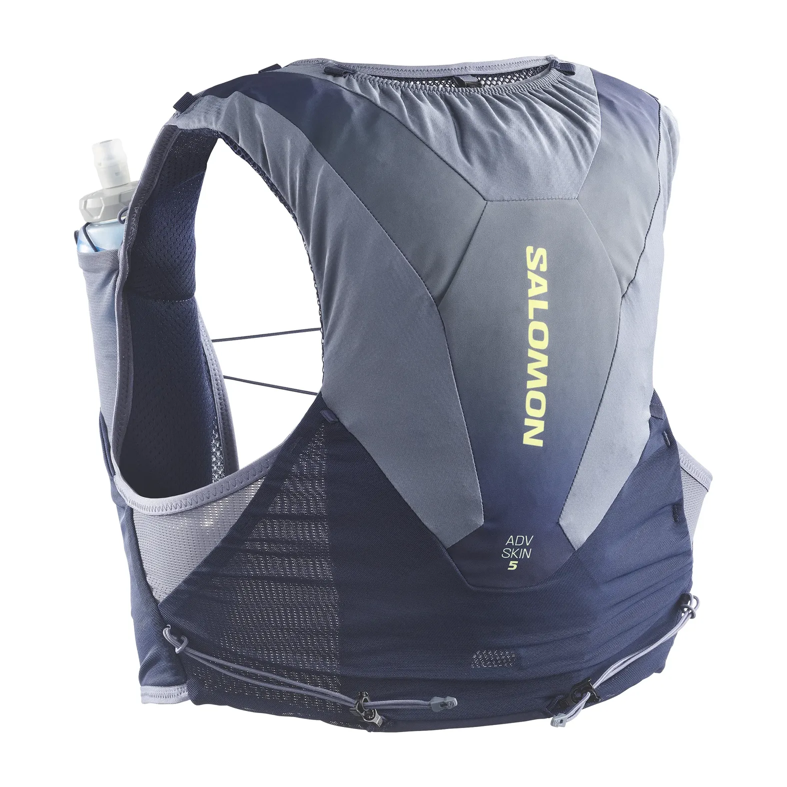 SALOM ADV SKIN 5W 美品 Salomon Adv Skin 5 Gradient Maritime Blue/Grisaille/Sunny Lime