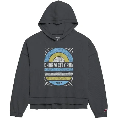 League WOMEN'S OVERSIZED WAFFLE HOODIE GRAPHITE