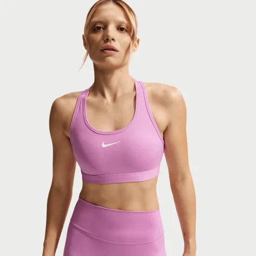 NIKE Women's Swoosh Medium Support Bra LT MAGENTA/WHITE