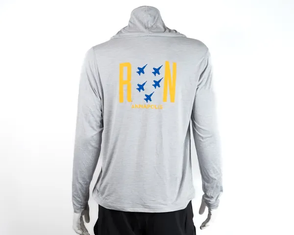 SKY OUTFITTERS MEN'S BLUE ANGELS HOODIE Silver Cloud