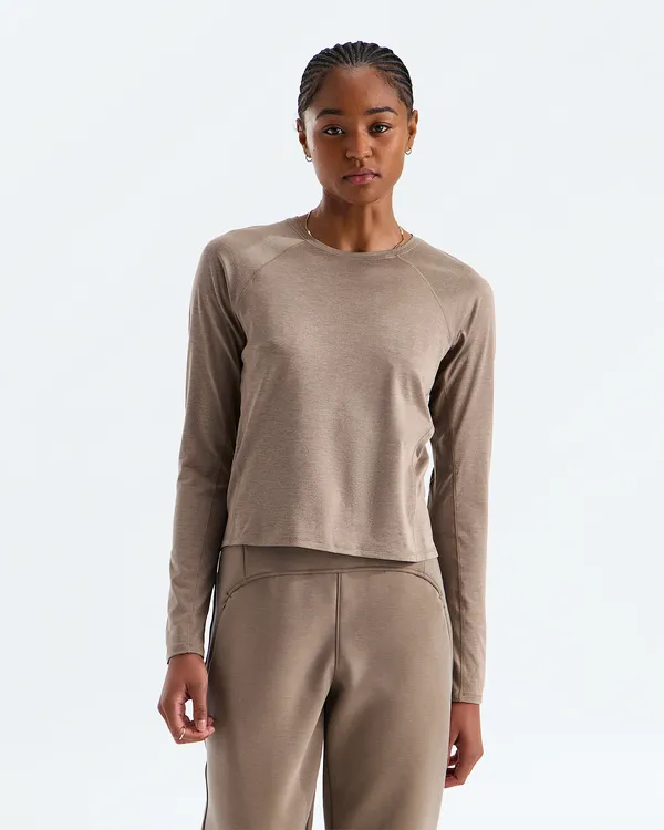 THE NORTH FACE JAIDA LONGSLEEVE TEE GARNET LIGHT HEATHER