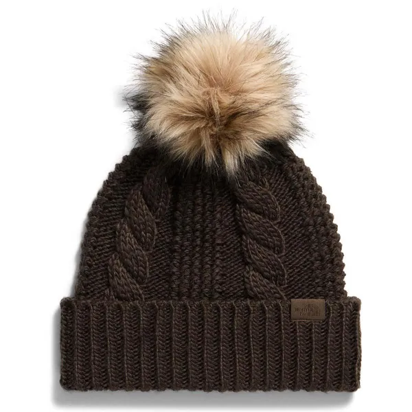 THE NORTH FACE Oh Mega Faux Fur Pom Lined Beanie Dark Chestnut