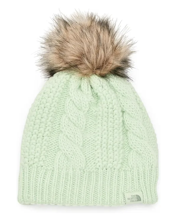 THE NORTH FACE Oh Mega Faux Fur Pom Lined Beanie Calcified Lime