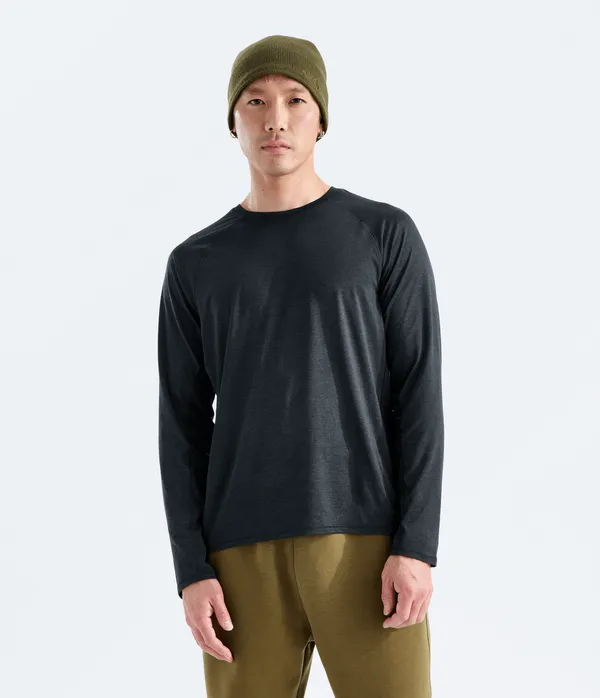 THE NORTH FACE MEN'S DYNAMIC LS TEE BLACK DARK HEATHER