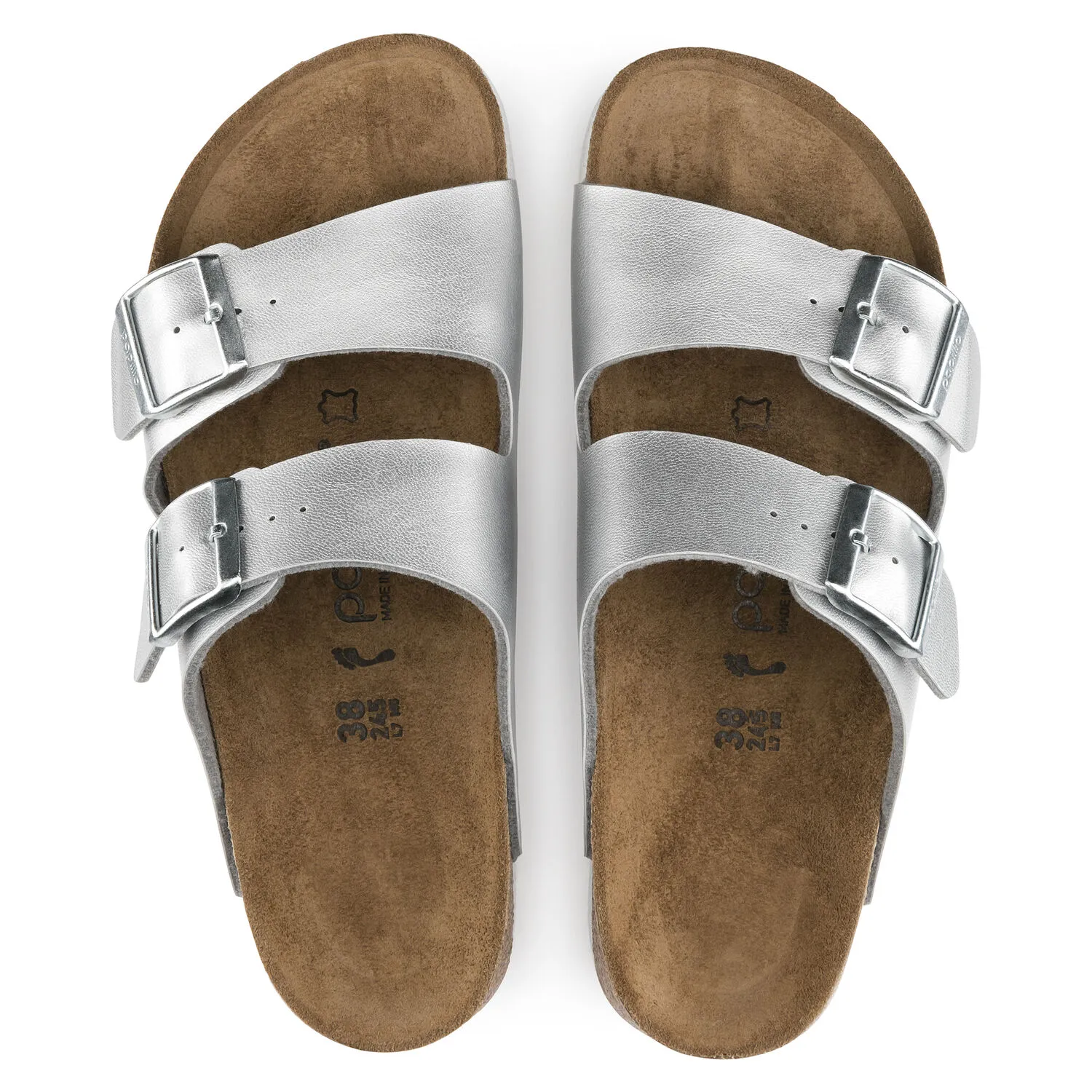 Birkenstock Arizona Platform Platinum Silver BirkoFlor
