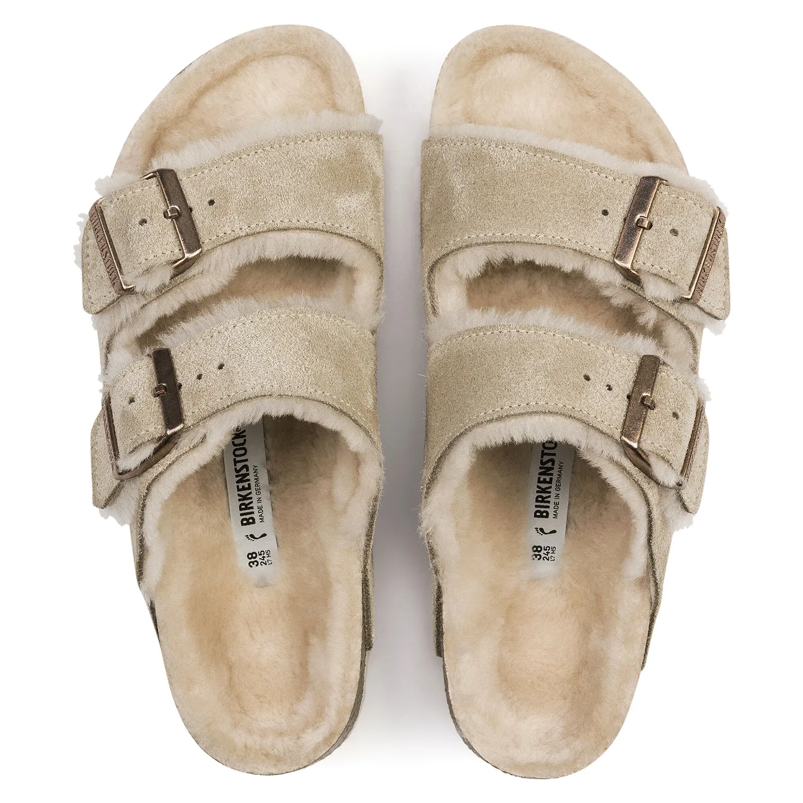Birkenstock Arizona Shearling Nude Suede