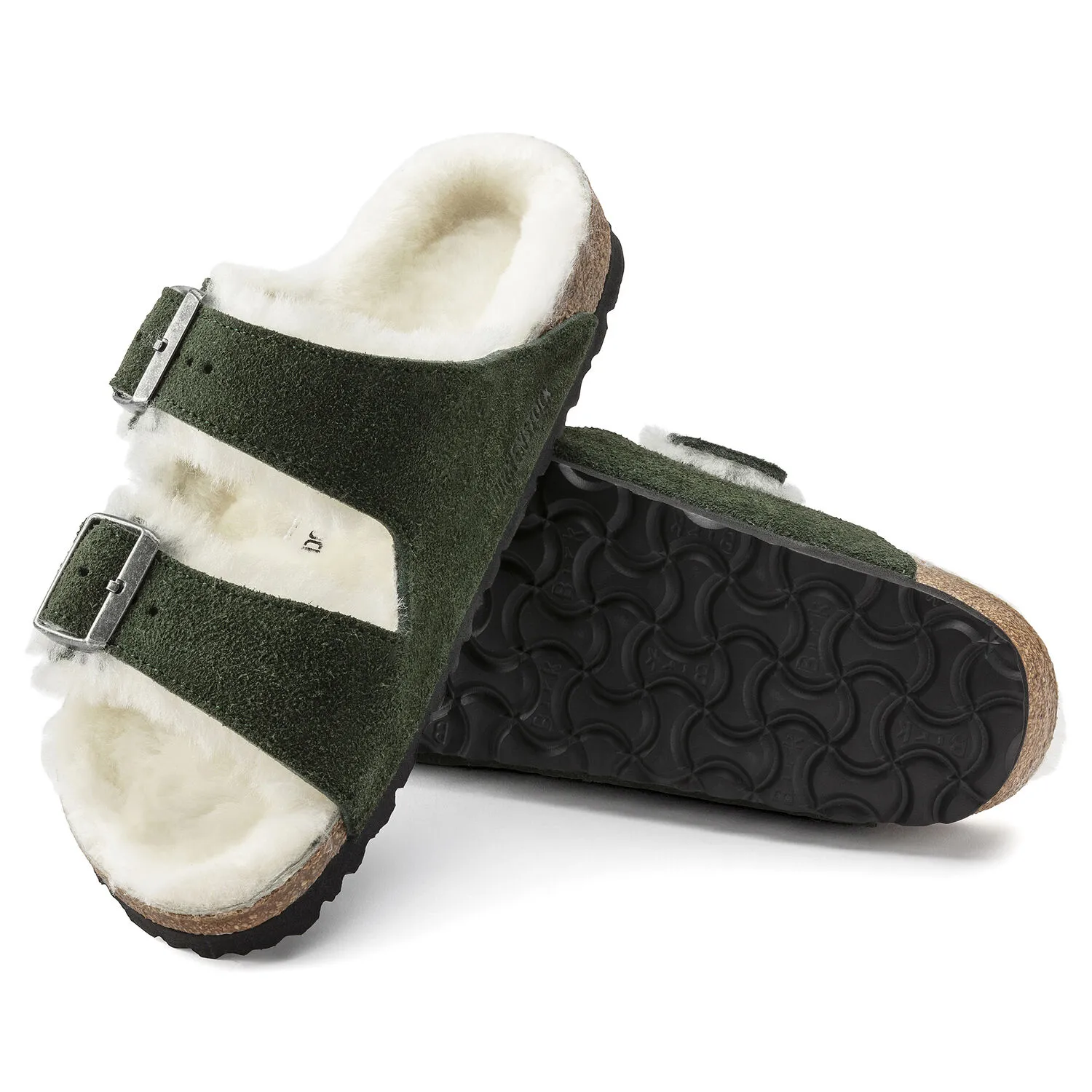 BIRKENSTOCK Arizona Shearling Fur Lined Birko-flor Sage Green Grey- Men\'s 13 birkenstock-arizona-shearling-  main image 3