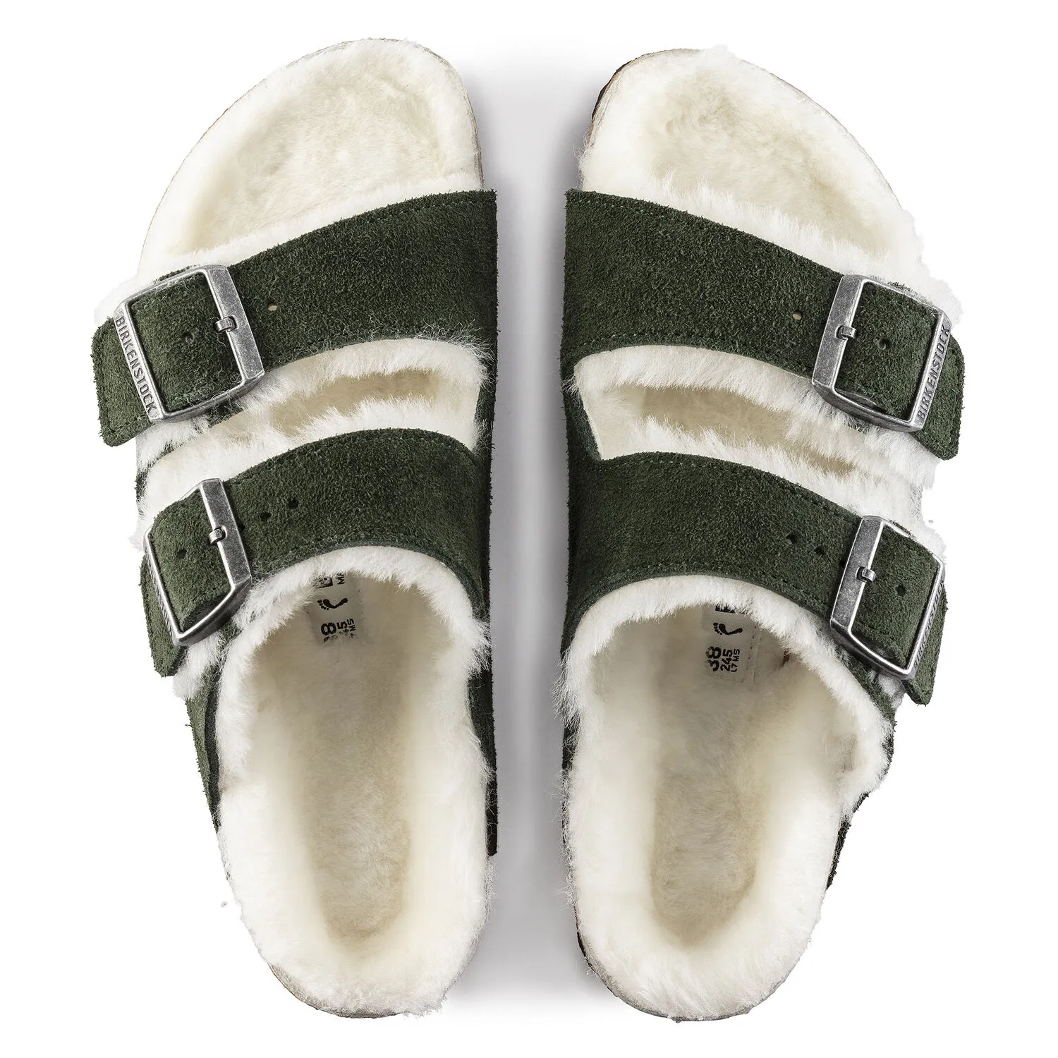 Birkenstock Arizona Shearling Mountain View Green Suede Birkenstock Arizona Shearling Mountain View Green Suede