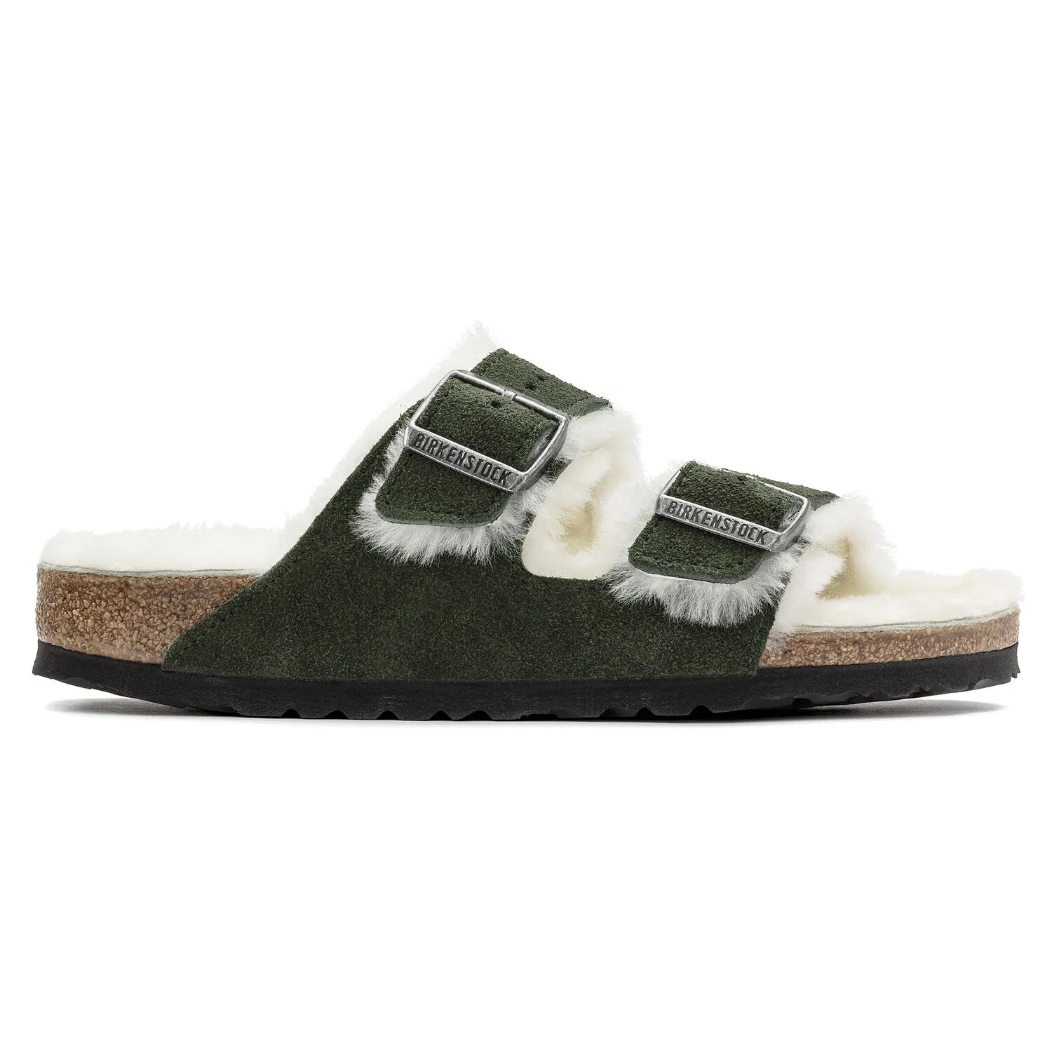 Birkenstock Arizona Shearling Mountain View Green Suede