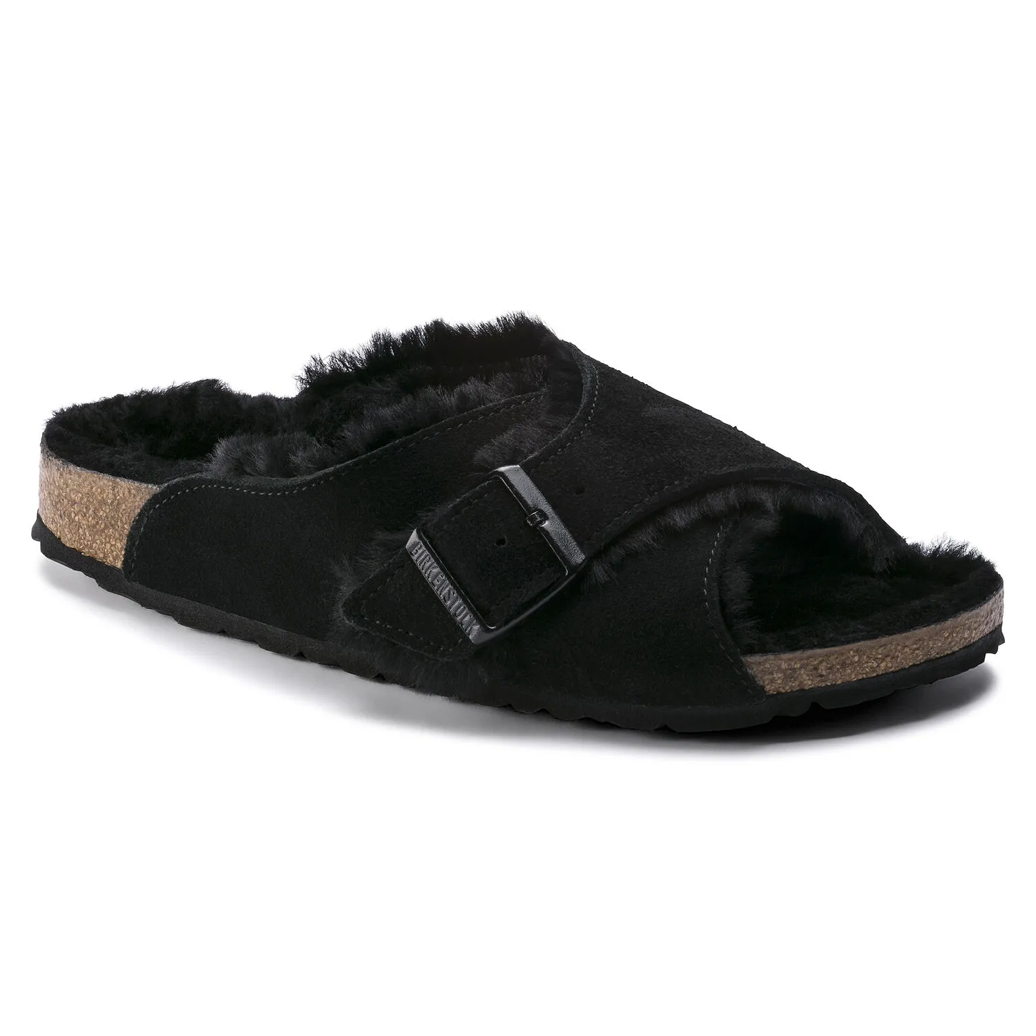 Birkenstock Arosa Shearling Black Suede