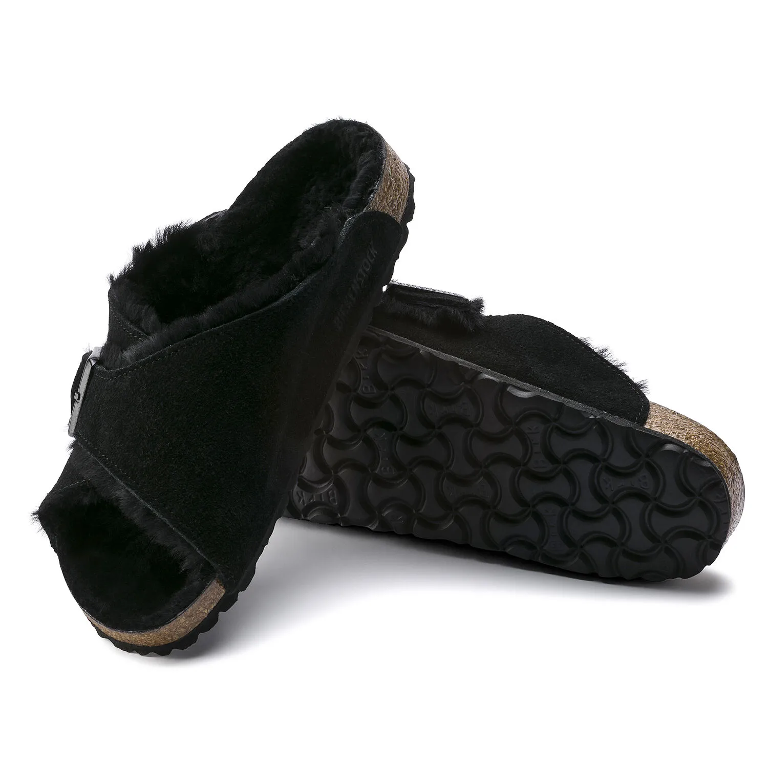 Birkenstock Arosa Shearling Black Suede
