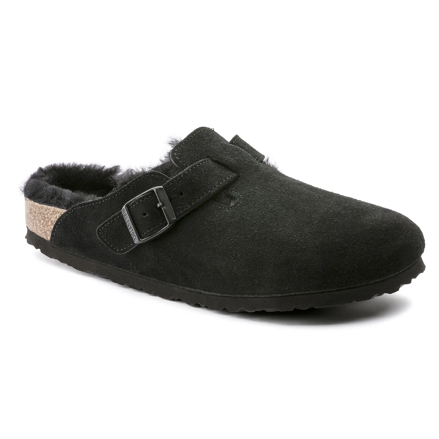 Birkenstock Boston Shearling Black Suede