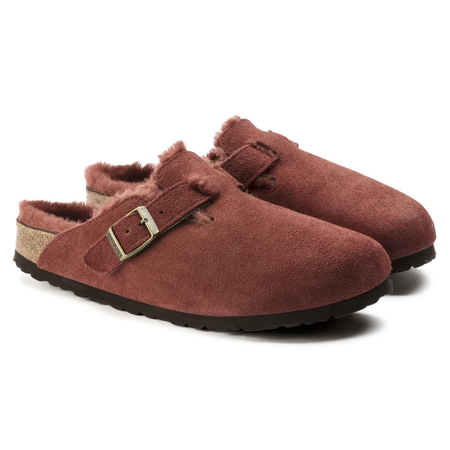Birkenstock Boston Shearling Antique Port Suede