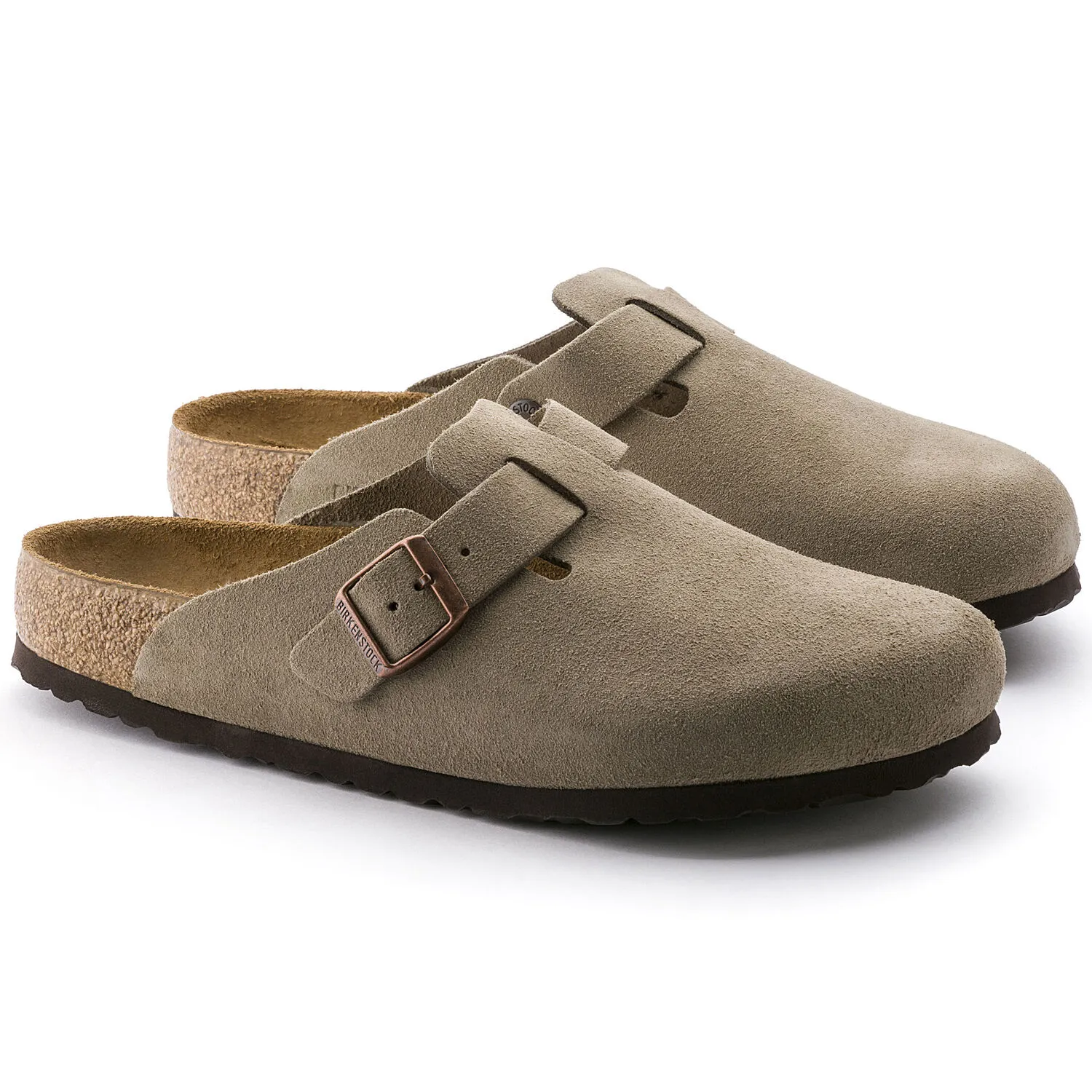 Men\'s Size 8 Narrow Width New Damaged With Box Taupe Birkenstock Boston Clog Taupe Birkenstock Mens Boston Clog | Rack Room Shoes main image 2