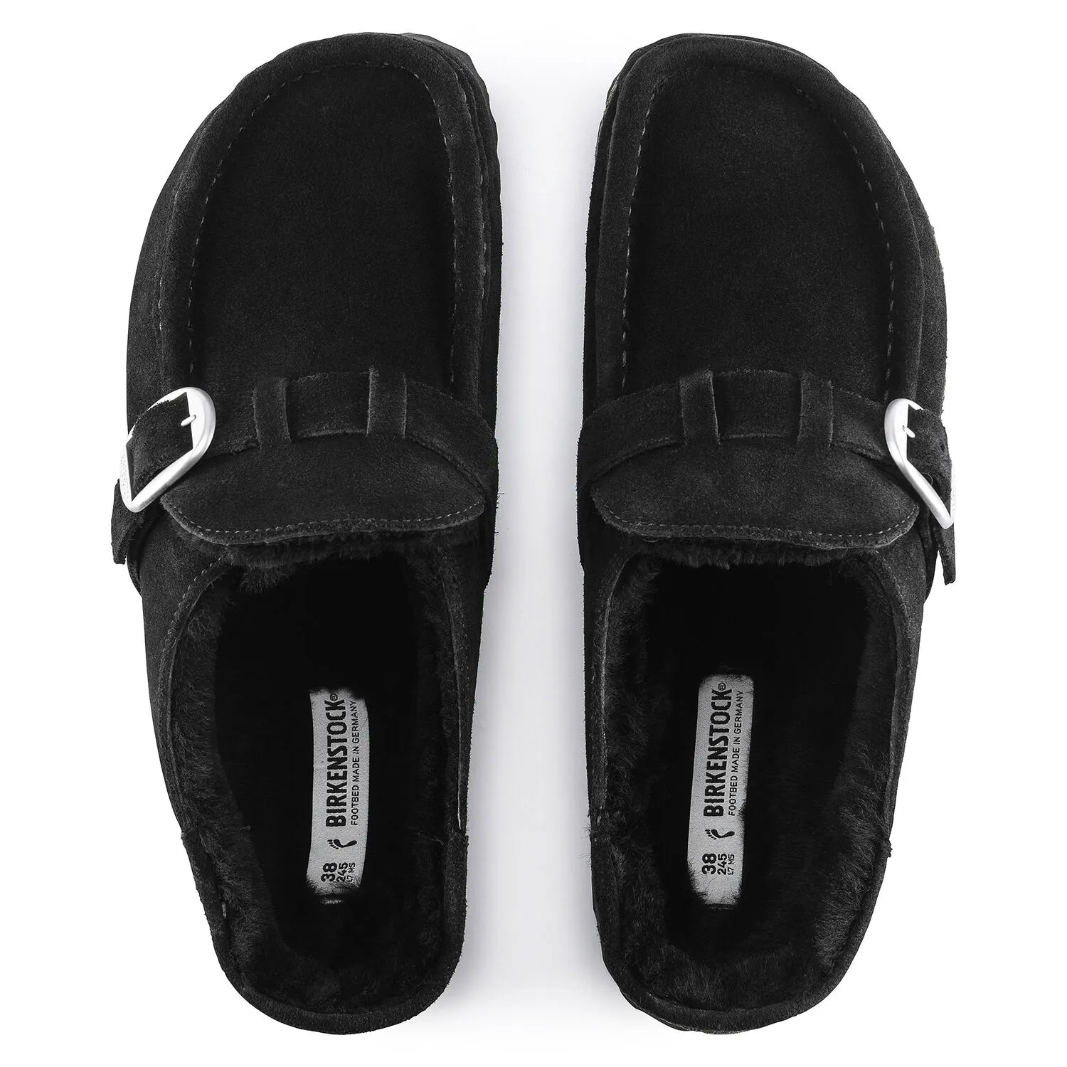 Birkenstock Buckley Shearling Suede Leather (Narrow Width) Black