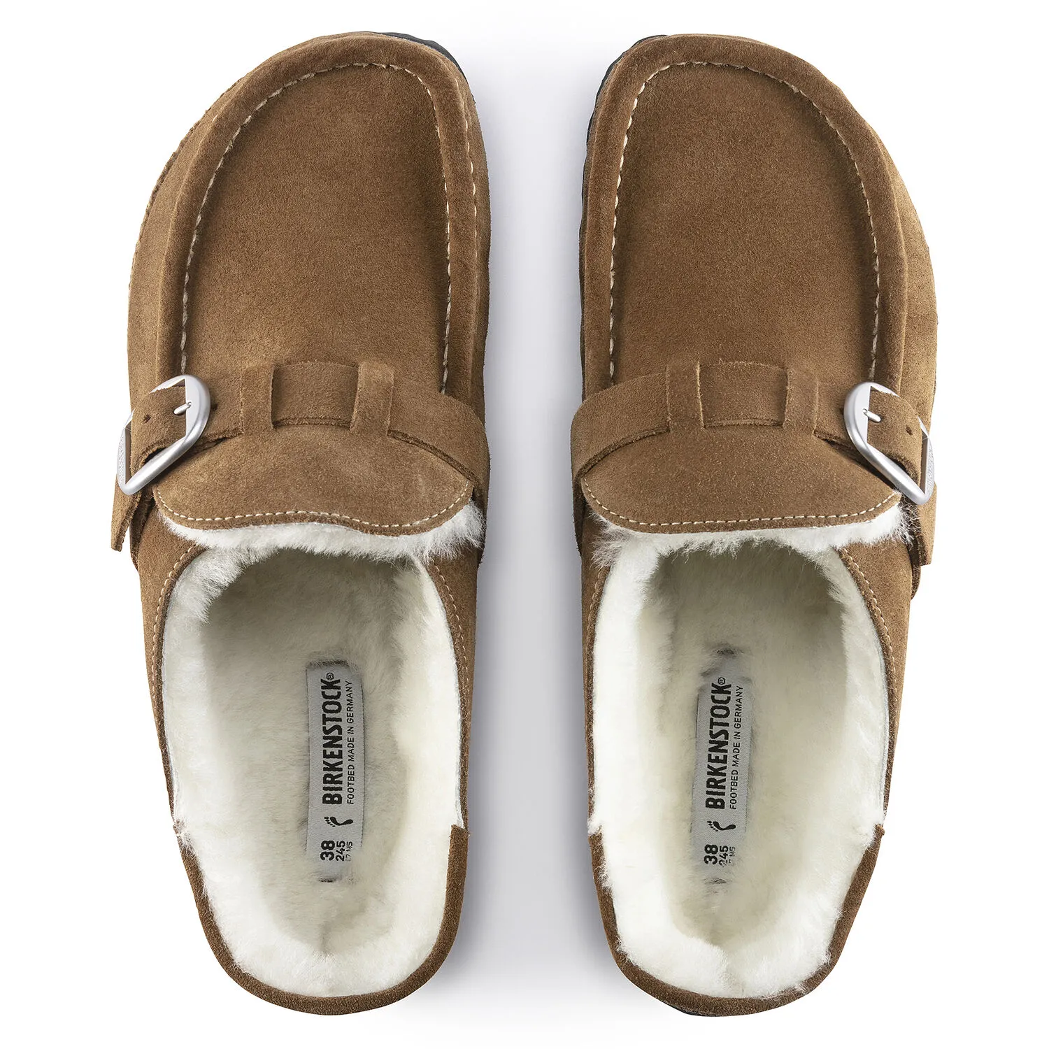 Birkenstock Buckley Shearling Suede Leather (Narrow Width) Tea