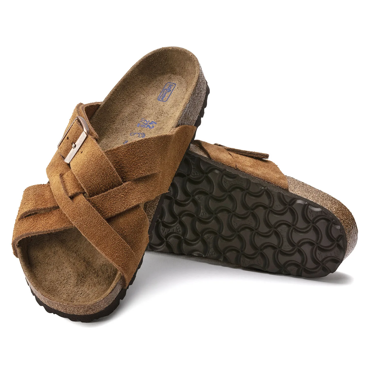 Birkenstock Lugano Sandals Soft Footbed Taupe 9 1/2 US 42 EU Birkenstock Lugano Taupe Suede Leather Soft Footbed Men main image 2