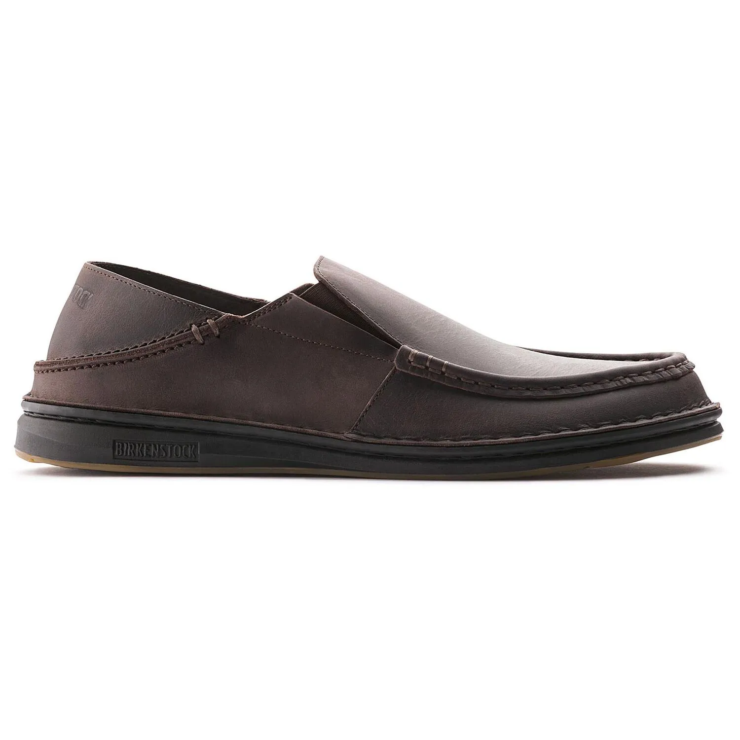 Birkenstock Men\'s Dark Brown Slip-On Loafers Birkenstock Naples Wrapped Natural Leather Oiled | Dark  main image 2