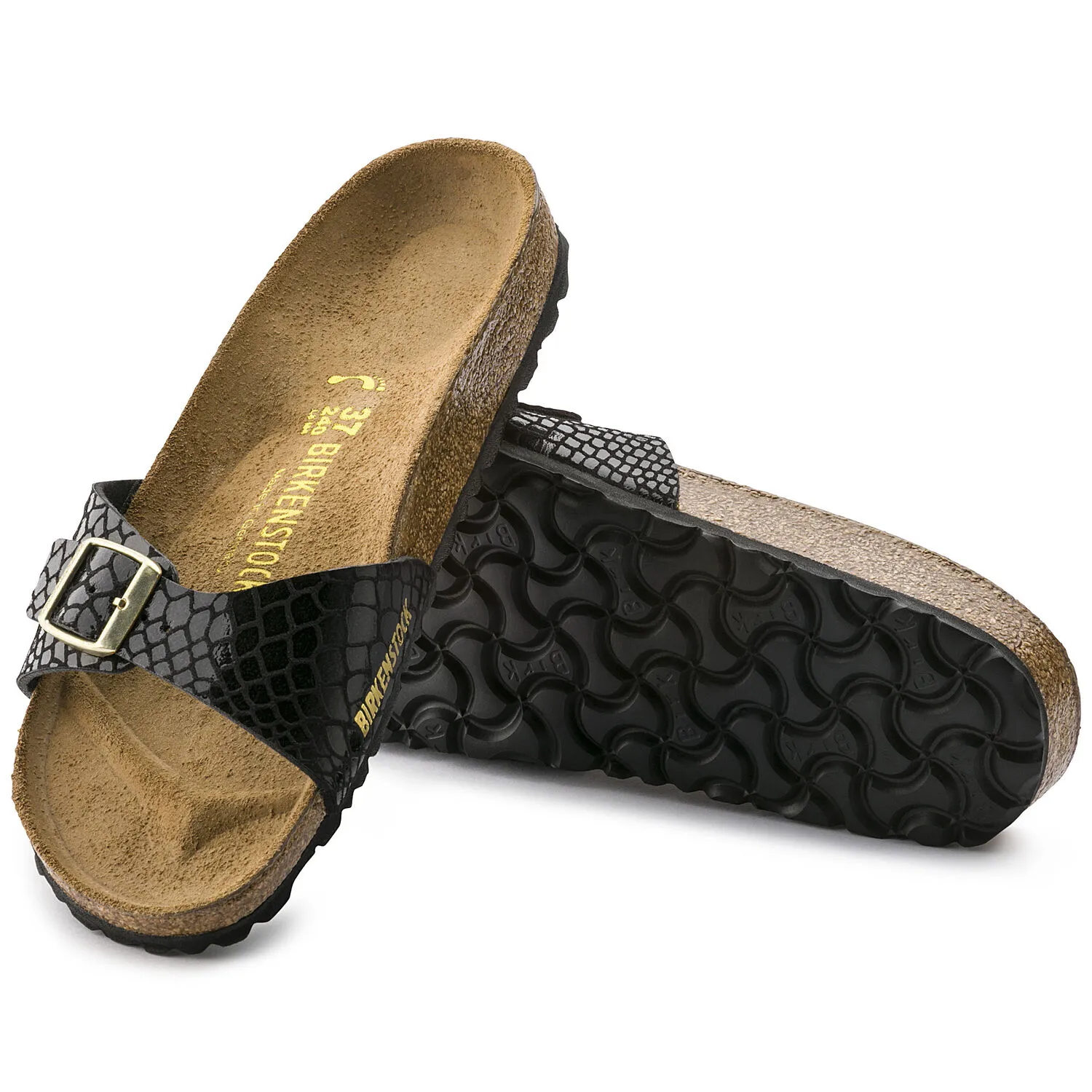 Birkenstock Madrid Shiny Snake Black BirkoFlor
