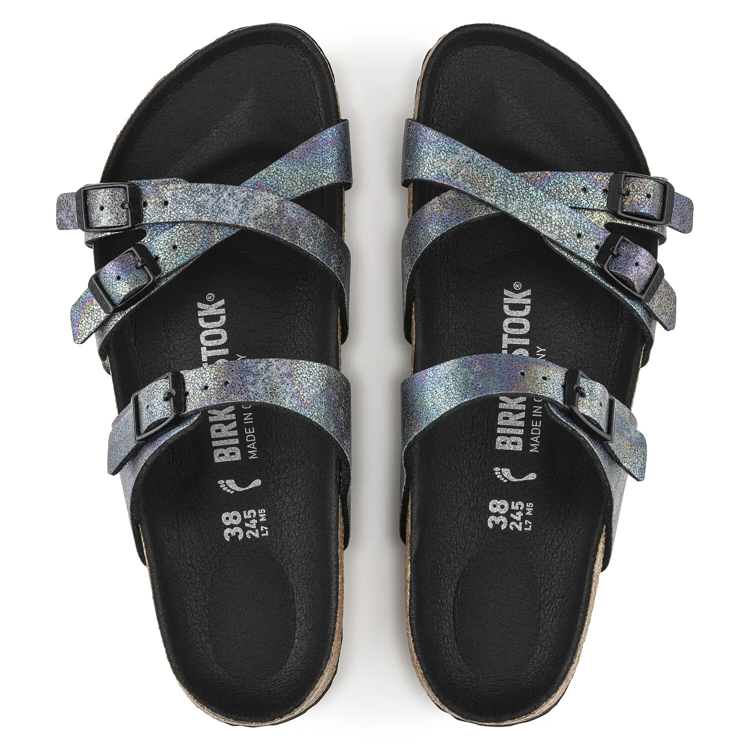Birkenstock Franca Vegan Iridescent Black Microfiber