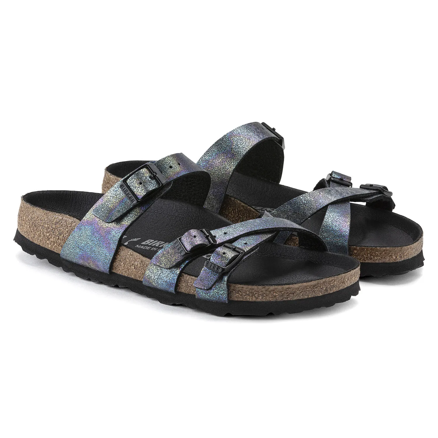 【新品】 BIRKENSTOCK Francaサンダル1022545 Birkenstock Franca Vegan Iridescent Black Microfiber