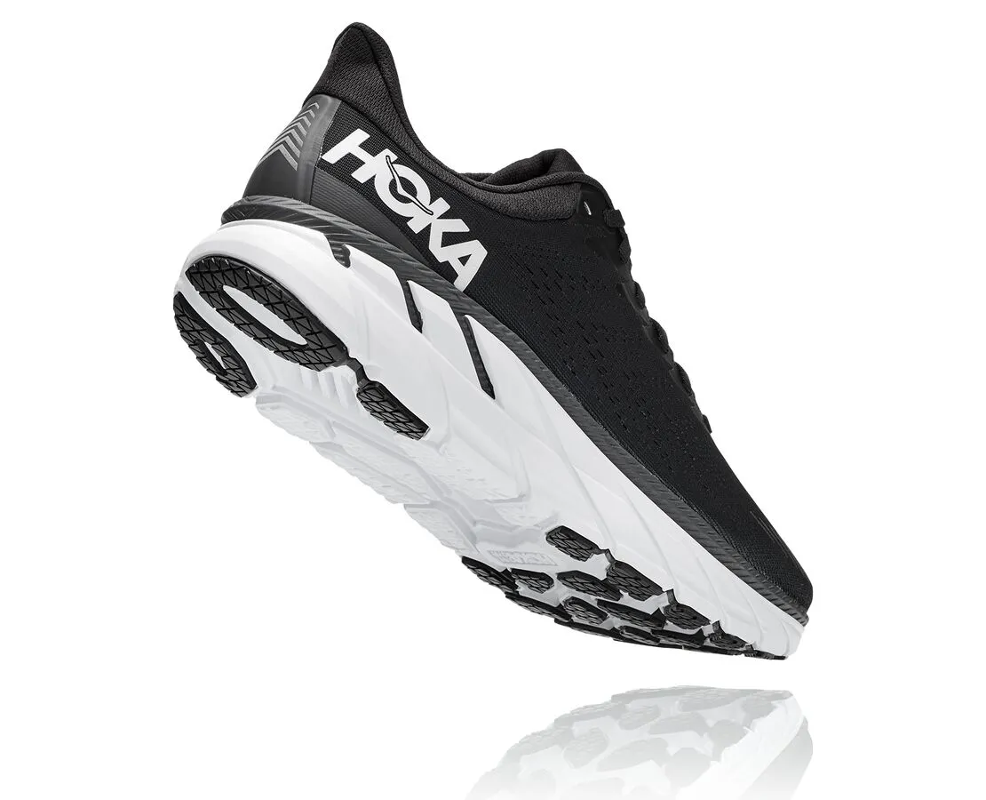 【良品】ホカオネオネ W CLIFTON7 スニーカー 25 ブラック ホワイト Hoka One One Clifton 7 - Mens Black/White
