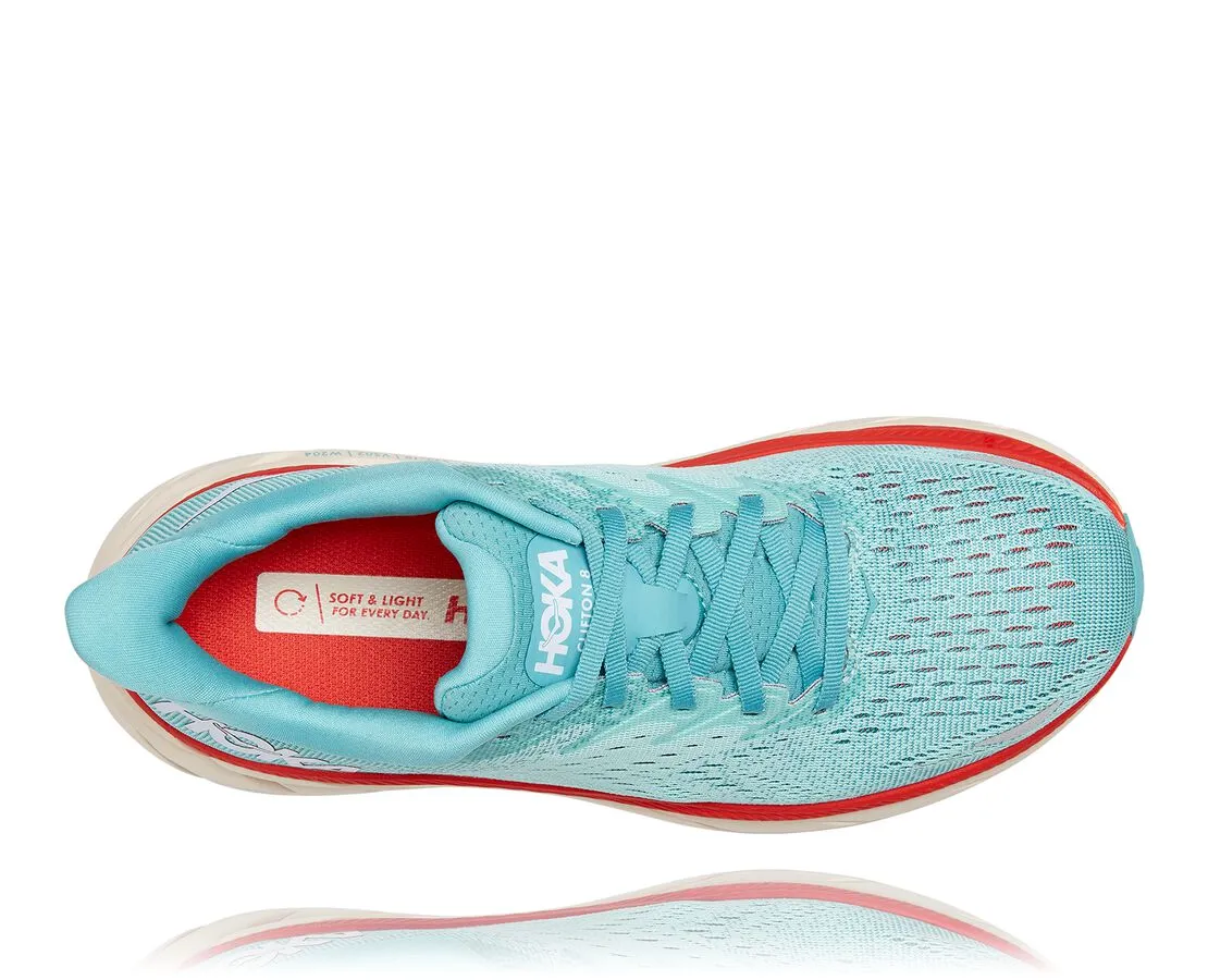 Hoka One One Clifton 8 - Womens Aquarelle/Eggshell Blue