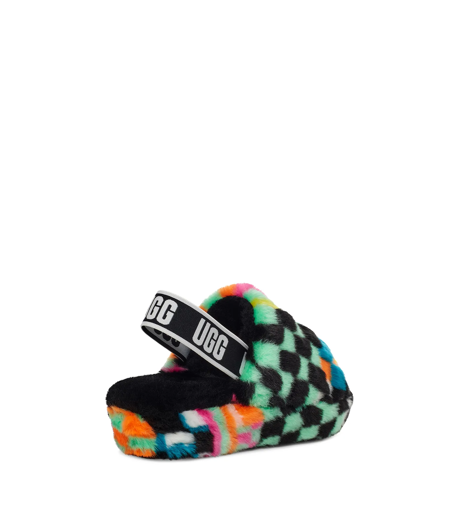 Ugg Fluff Yeah Slide Checks Black Multi