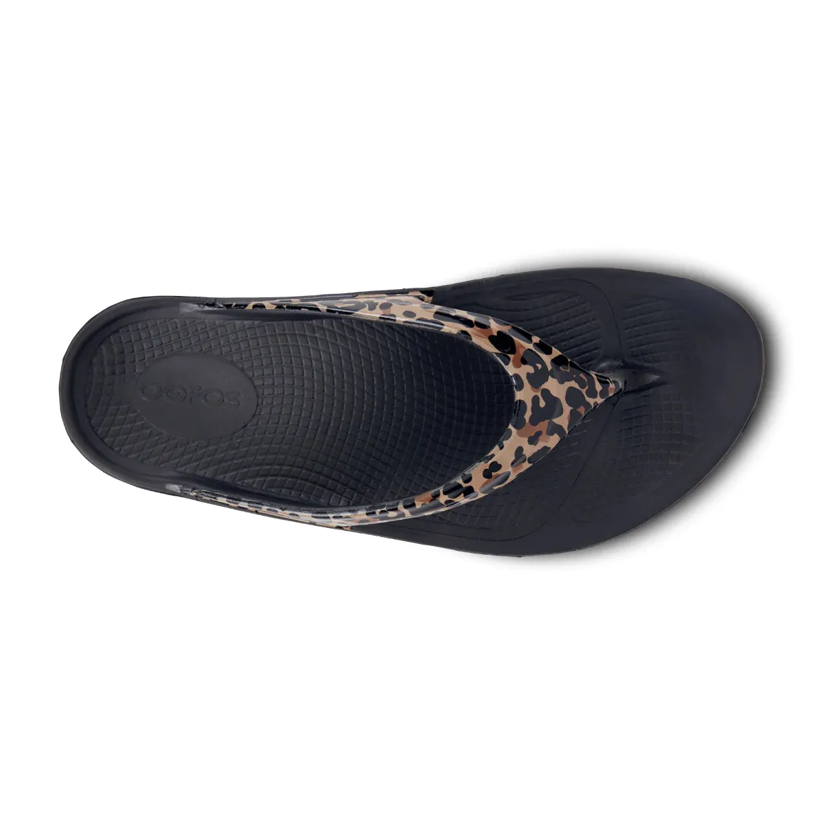 ● OOFOS ● OOLALA BLACK LEOPARD OOFOS Cheetah/Leopard Print Limited Edition OOlala Sandals