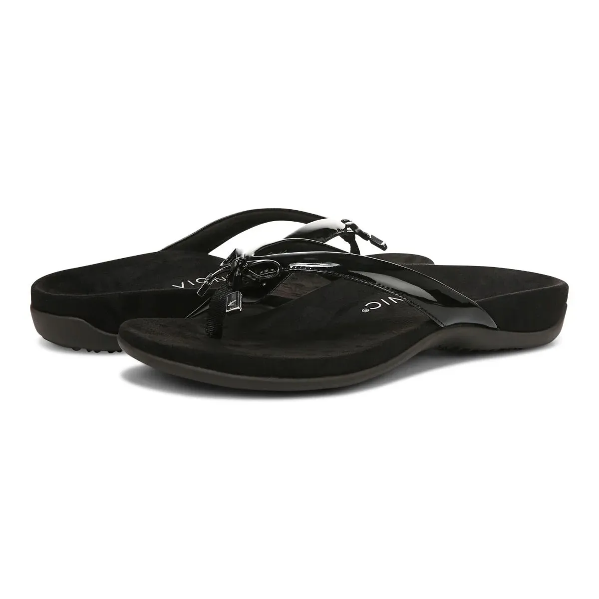 vionic bella ii flip flops black
