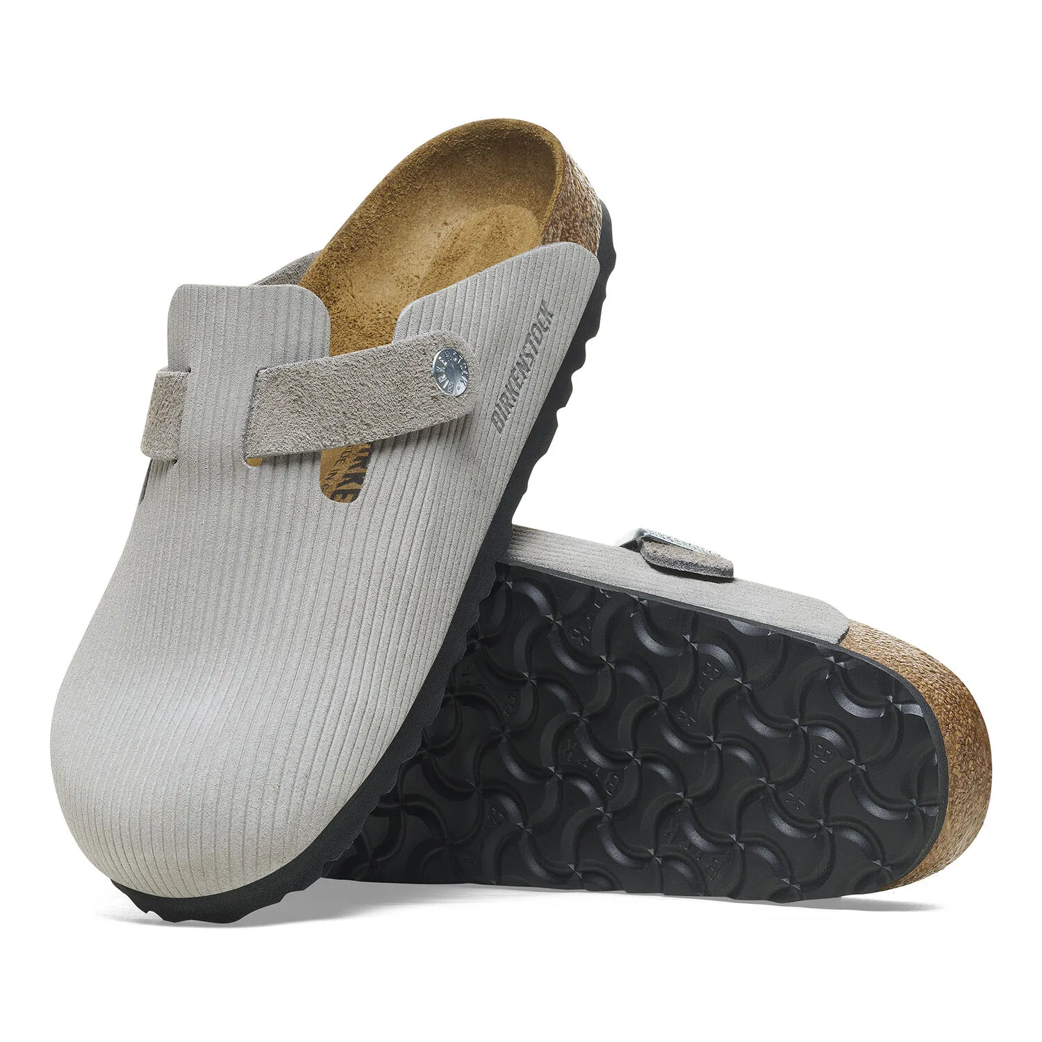 Birkenstock Boston Corduroy Stone Coin Suede