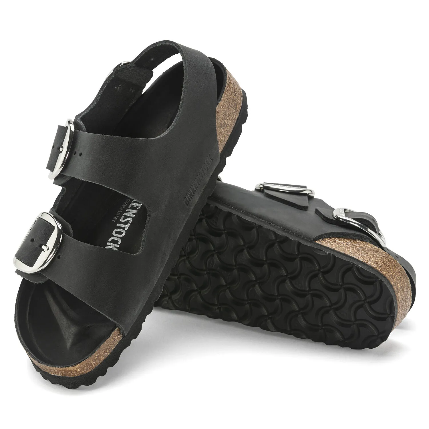 Birkenstock Milano Big Buckle Oiled Leather (Narrow Width) Black