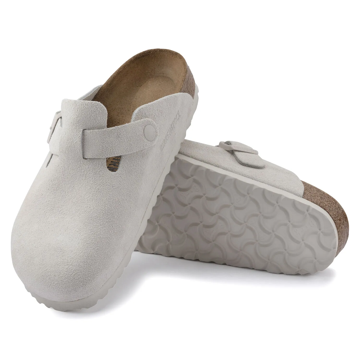 Birkenstock Boston Antique White Suede