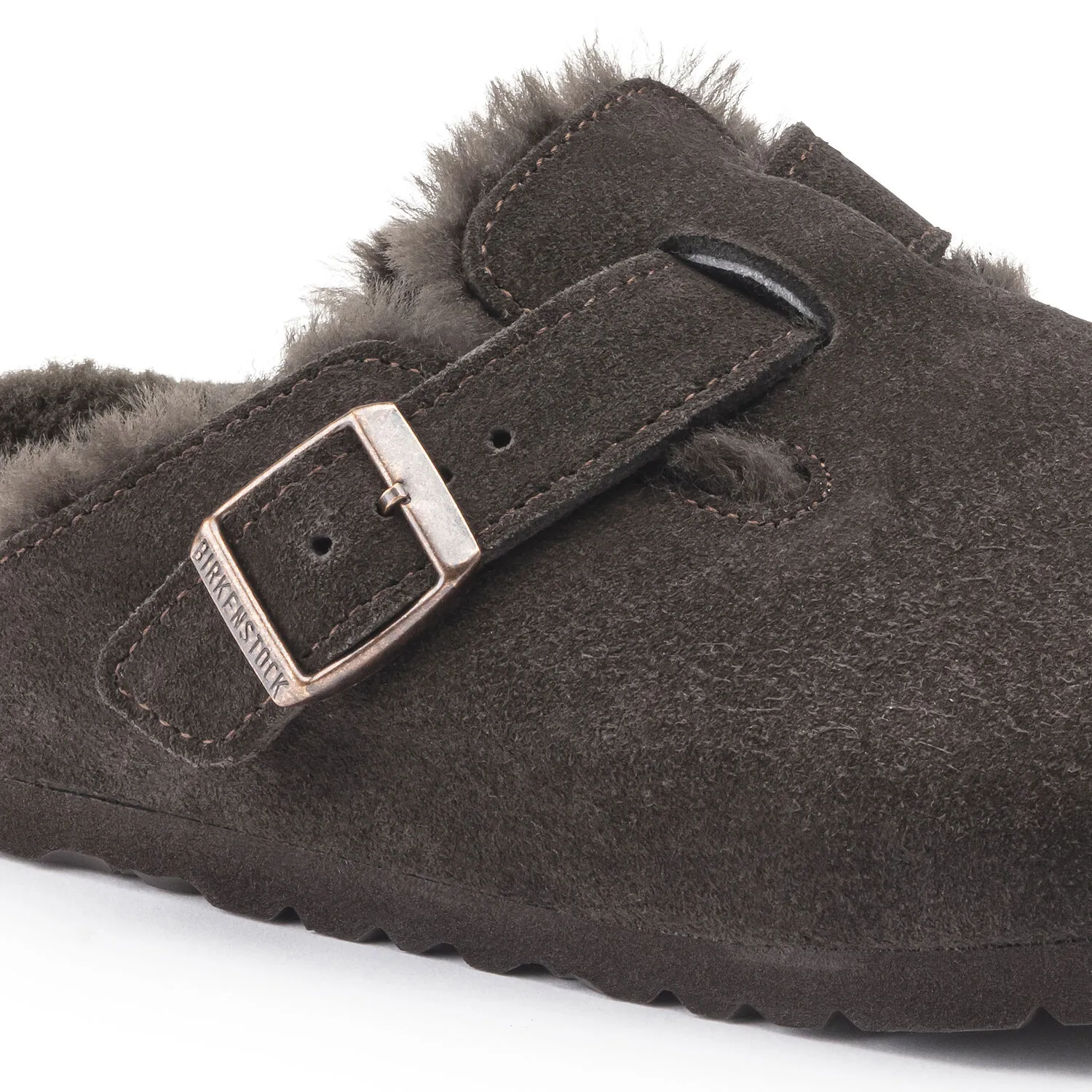 Birkenstock Boston Shearling Mocha Suede (Mocha Shearling)