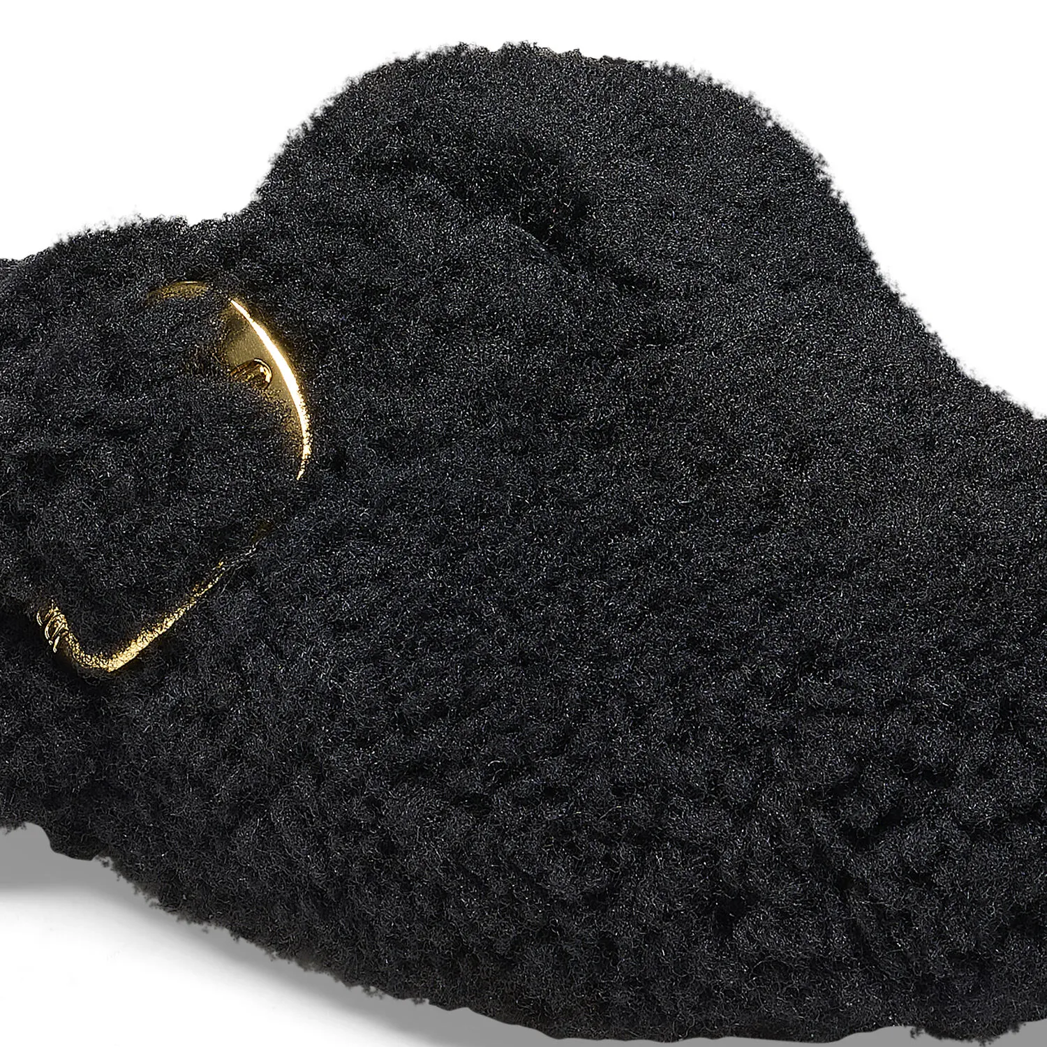 Birkenstock Boston Big Buckle Shearling Teddy Black