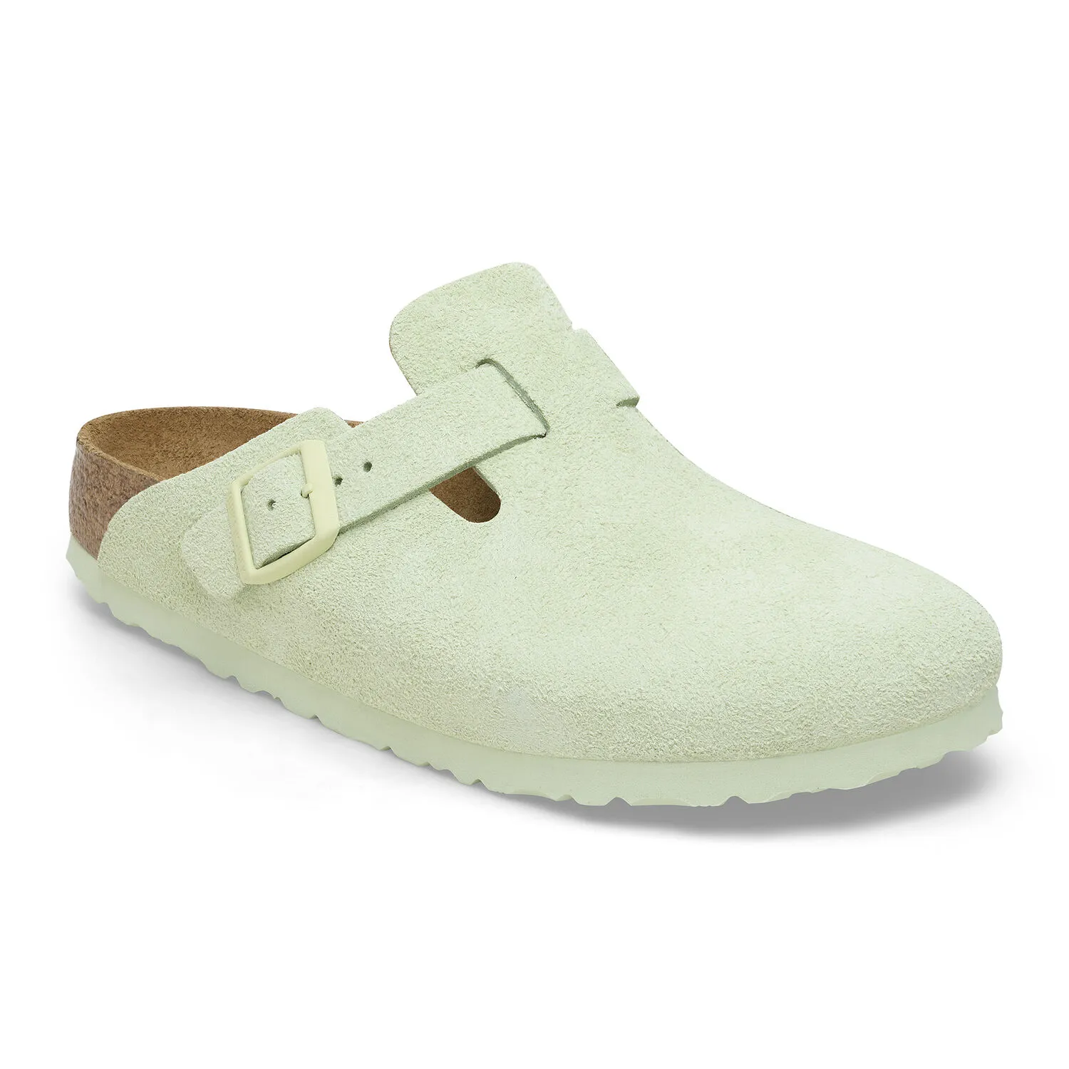 Birkenstock Boston Soft Footbed Suede Leather - Faded Lime Birkenstock Boston Soft Footbed Suede Leather Clog - Faded  main image 3