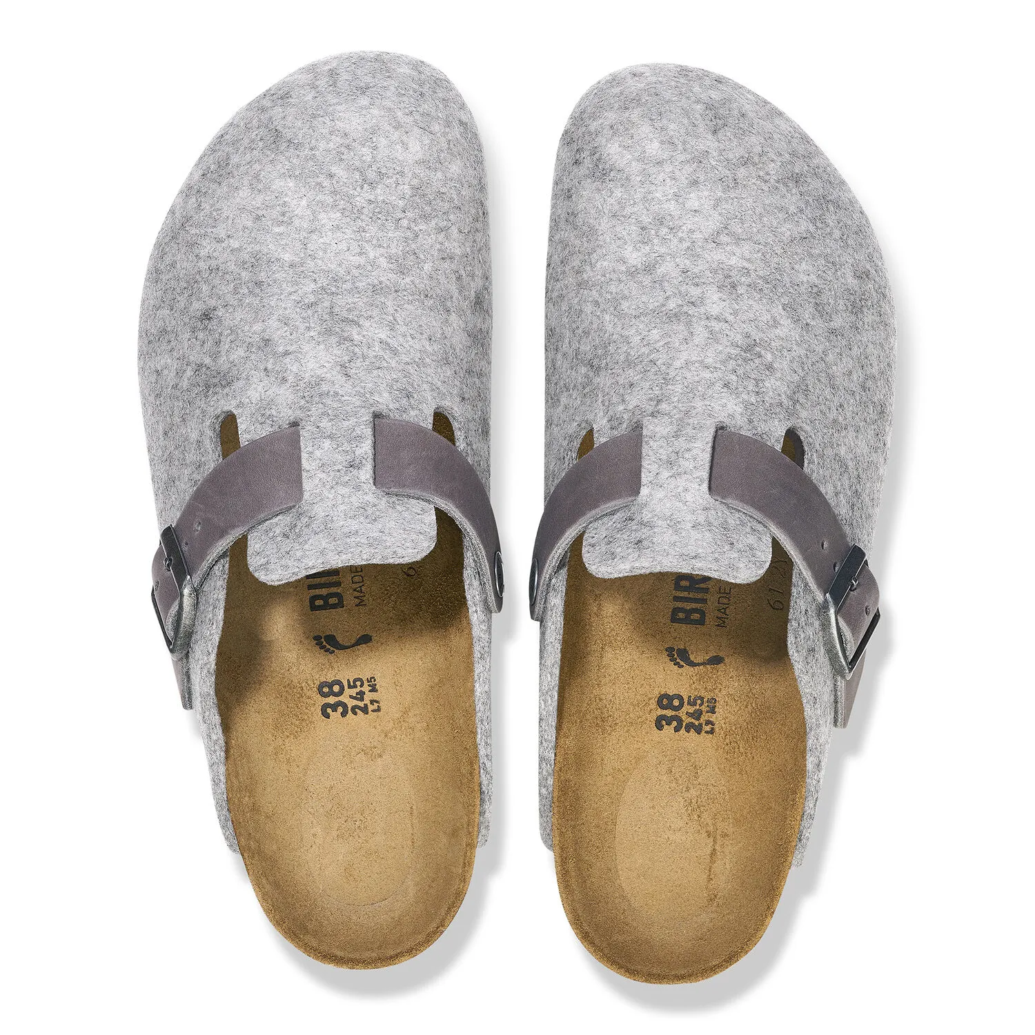 Birkenstock Boston Light Grey Felt/Iron Oiled